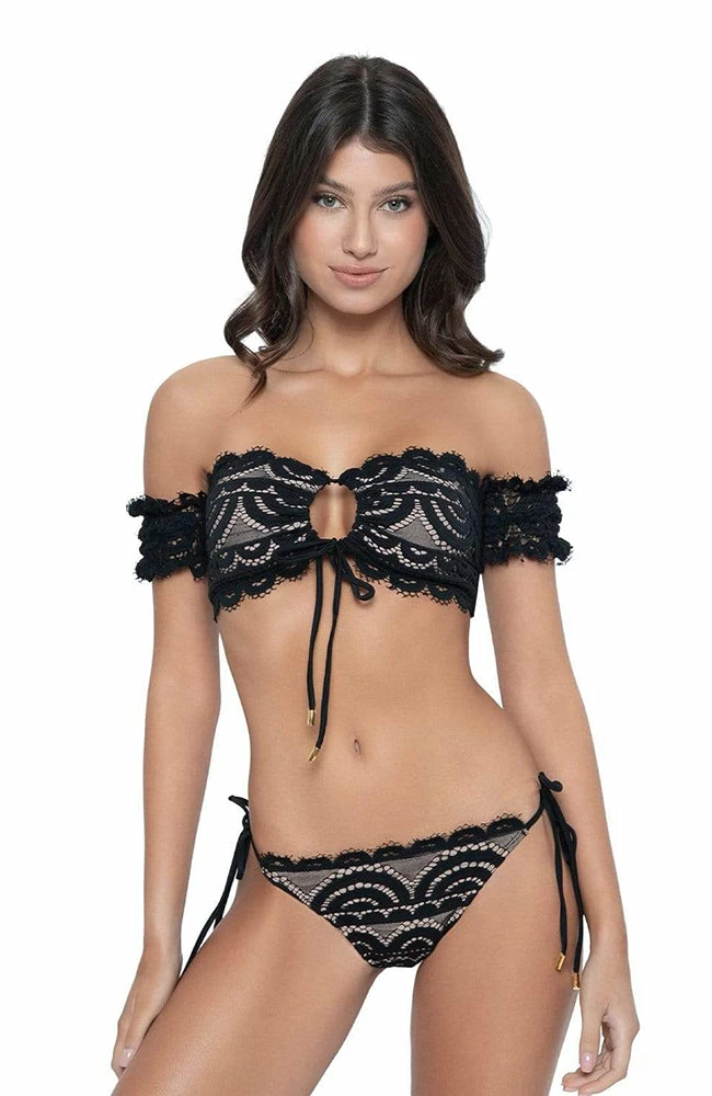 PQ Swim Midnight Lace Tie Bottoms Bikinis 4 PQ Swim Midnight Lace Tie Bottoms Bikinis