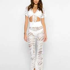 Beach Bunny Swimwear Miller Pant - New White