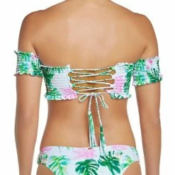 PilyQ Mingos Smocked Off The Shoulder Bikini Top
