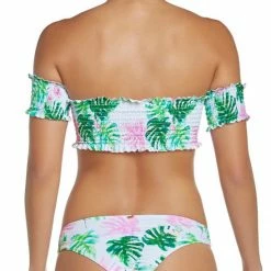 PilyQ Mingos Smocked Off The Shoulder Bikini Top