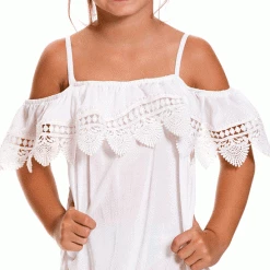 Milonga Kids Bali Off The Shoulder Cover-up In Cream