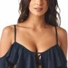 Montce Swim Bikinis Montce Faux Suede La Caletta Top In Black
