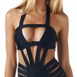 Montce Swim Montce Dunes Monokini In Black One Piece Swimsuits