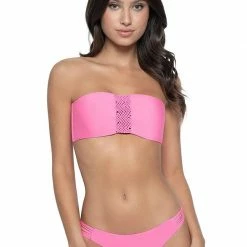 Bikinis PQ Swim Pink Topaz Erika Bandeau Top