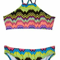 Kids PilyQ Girl's Clara High Neck Bikini Set