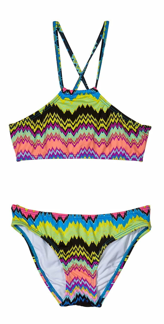 Kids PilyQ Girl's Clara High Neck Bikini Set 4 Kids PilyQ Girl's Clara High Neck Bikini Set