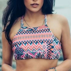 Almost Gone Bikinis Quintsoul Margarita Macrame High Neck Top W16104628