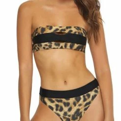 Bikinis PilyQ Jungle Color Block Bandeau Bikini Top