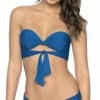 PilyQ Island Blue Knot Tie Bikini Bandeau Top Bikinis