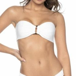 Bikinis PilyQ White Pearl Detail Bandeau Bikini Top 8 Bikinis PilyQ White Pearl Detail Bandeau Bikini Top