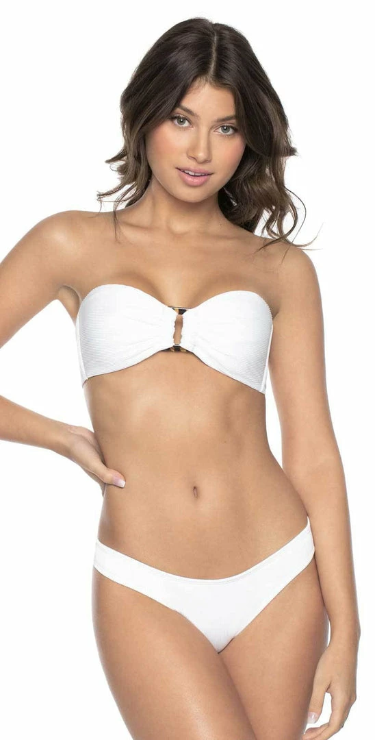 Bikinis PilyQ White Pearl Detail Bandeau Bikini Top 5 Bikinis PilyQ White Pearl Detail Bandeau Bikini Top
