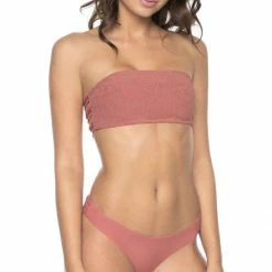 PilyQ Lotus Basic Ruched Teeny Bikini Bottom