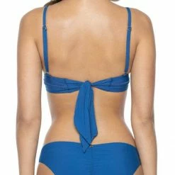 PilyQ Island Blue Stitched Kylie Halter Bikini Top Bikinis