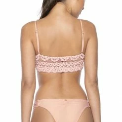 Bikinis PilyQ Pink Sand Sweetheart Lace Bralette