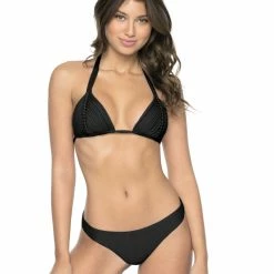 PilyQ PQ Swim Midnight Isla Triangle Bikini Top Bikinis