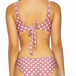PilyQ Dot Basic Ruched Full Coverage Bikini Bottom Bikinis
