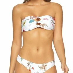 PilyQ Floral Basic Ruched Full Coverage Bikini Bottom