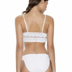 PilyQ Bikinis PQ Swim Water Lily Sweetheart Lace Bralette In White