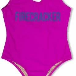 Shade Critters Girls Firecracker One Piece Swimsuit In Pink Kids