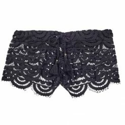 PilyQ PQ Swim Lace Diva Lexi Shorts In Black Lounge Wear