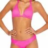 Luli Fama Triana Triangle Halter Bikini Top In Neon Pink