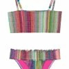PQ Swim Retro Stripe Smocked Girls Bikini