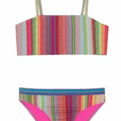 Kids PQ Swim Retro Stripe Gigi High Waist Girls Bikini