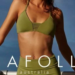 Seafolly Rouleau Bralette Top In Moss 30815-058-MOSS