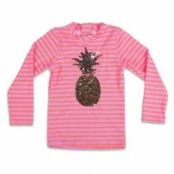 Shade Critters Girls Magic Sequin Pineapple Rash-Guard Top Kids