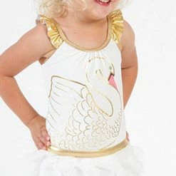 Shade Critters Little Girl's Swan Princess One Piece With Skirt SS024
