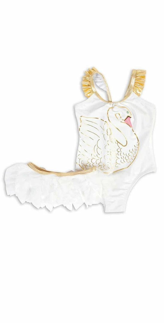 Shade Critters Little Girl's Swan Princess One Piece With Skirt SS024 4 Shade Critters Little Girl's Swan Princess One Piece With Skirt SS024