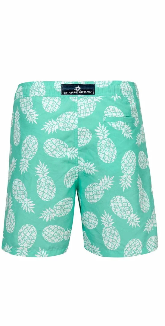 Snapperrock Boy's Mint Pineapple Board Short B90034P 4 Snapperrock Boy's Mint Pineapple Board Short B90034P