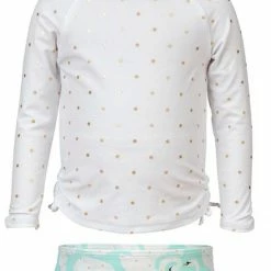 Snapperrock Girls Swan Long Sleeve Rashguard Set G50011