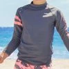 Kids Snapperrock Boy's Arm Band Long Sleeve Rashguard Top In Steel Grey B20056L