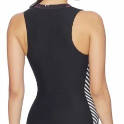 Almost Gone One Piece Swimsuits Splendid Electric Bloom Zip Front One Piece SP52558-MLT