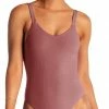 Vitamin A Leah EcoRib One Piece Bodysuit In Rose 76M DRR