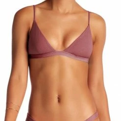 Swimsuits Vitamin A Carmen Ribbed Bikini Bottom In Dusty Rose