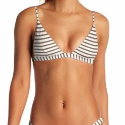 Vitamin A Carmen Bikini Bottom In Cocoa Marin Stripe 84B MSD Swimsuits