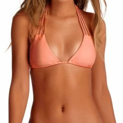 Swimsuits Vitamin A EcoLux Jaydah Braided Triangle Bikini Top In Coral