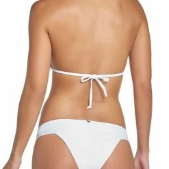 PilyQ PQ Swim Water Lily Lace Halter Bikini Top In White
