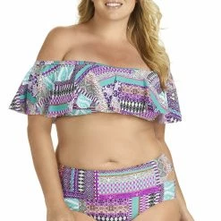 Raisins Curve Tortuga Flounce Top Bikinis