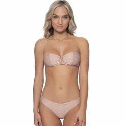 Bikinis PQ Swim Aperol Stripe Basic Ruched Bottoms