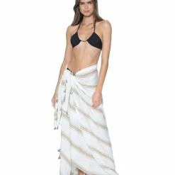PQ Swim Aperol Stripe Tassel Sarong