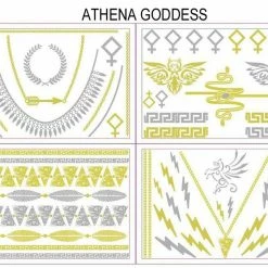 Almost Gone Accessories Sobe Tatts Athena Goddess Temporary Metallic Tattoos Pack