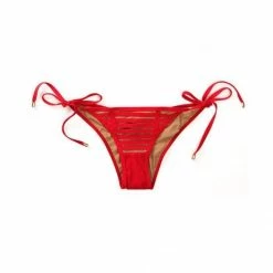 Bikinis Beach Bunny Hard Summer Tie Side Skimpy Bottom In Red