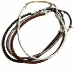 Almost Gone Ficcare Single Braided Leather Headband In Silver B978