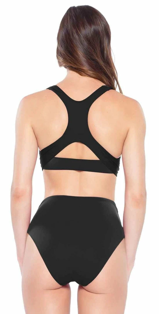Bikinis Becca Color Code Racer Back Bikini Top In Black