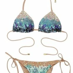 Beach Bunny Ariel Tie Side Bikini Bottom In Mermaid Ombre