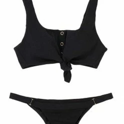 Beach Bunny Rib Tide Skimpy Bottom In Black