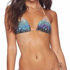Beach Bunny Ariel Triangle Bikini Top In Mermaid Ombre